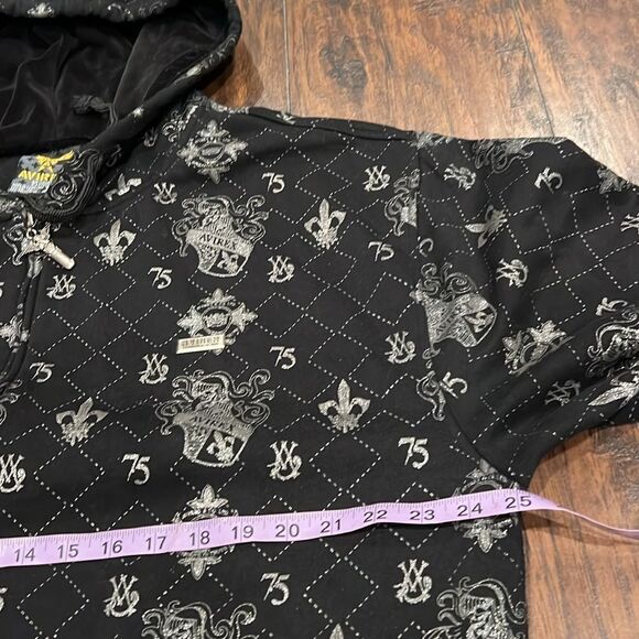 VTG Avirex all over print silver logo full zip sweatshirt size XL rare in EUC - Picture 11 of 14